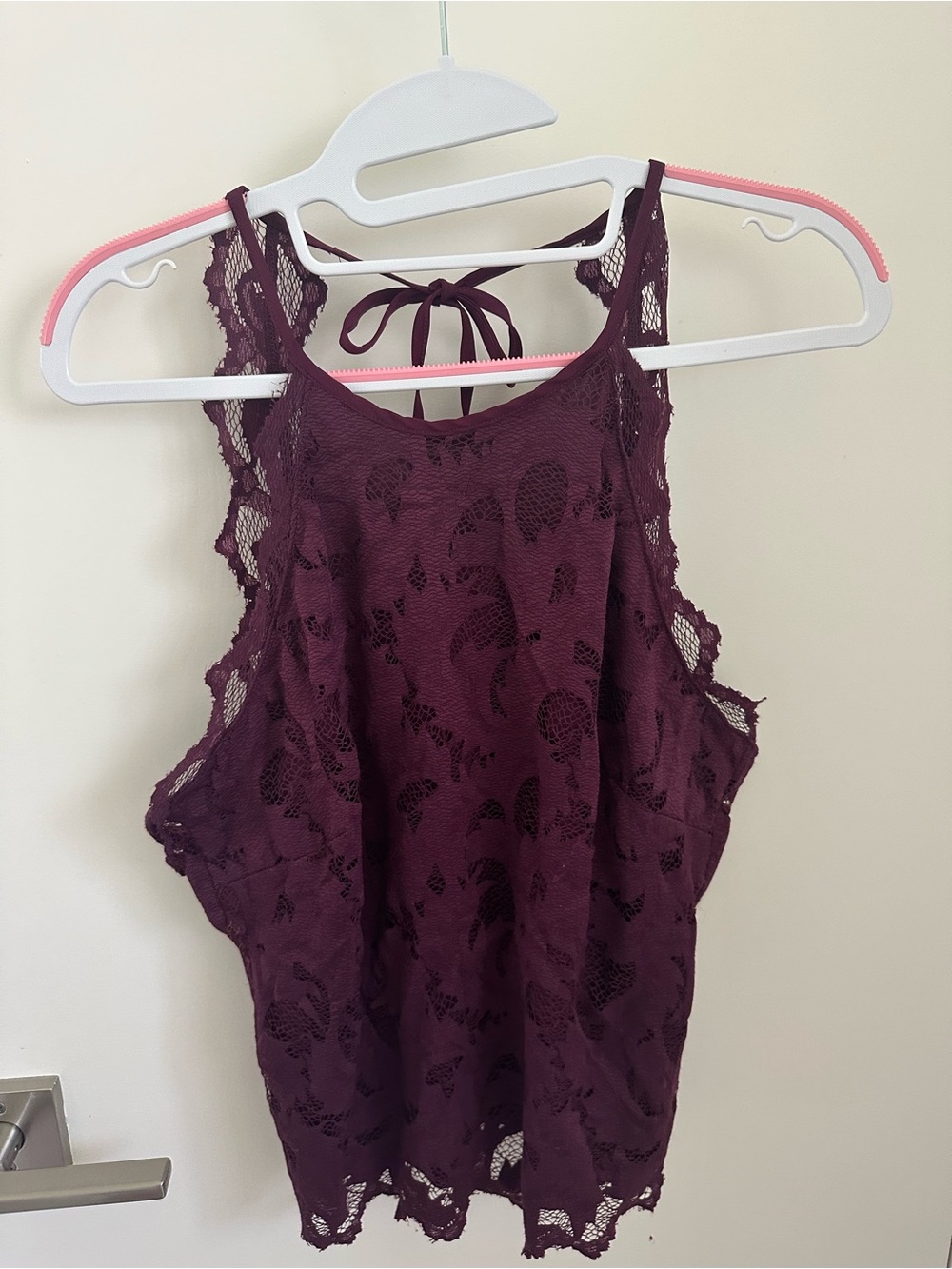 H&M Lace Halter Tank Top - Plum